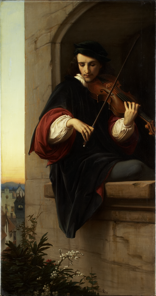 Violinist in the Belfry Window, 1858, Edward von Steinle