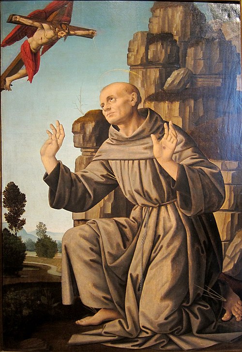 Saint François d'Assise recevant les stigmates, 1550, Lorenzo di Credi