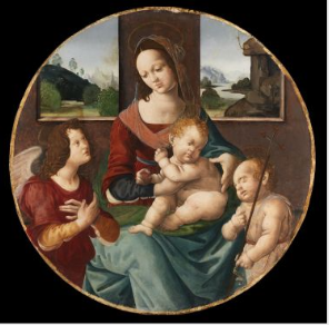 The Virgin and Child with Saint John the Baptist and an Angel, , Lorenzo di Credi