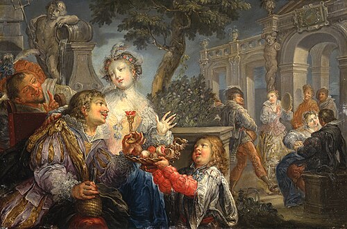 Merry Company on a Patio, 1735, Johann Georg Platzer