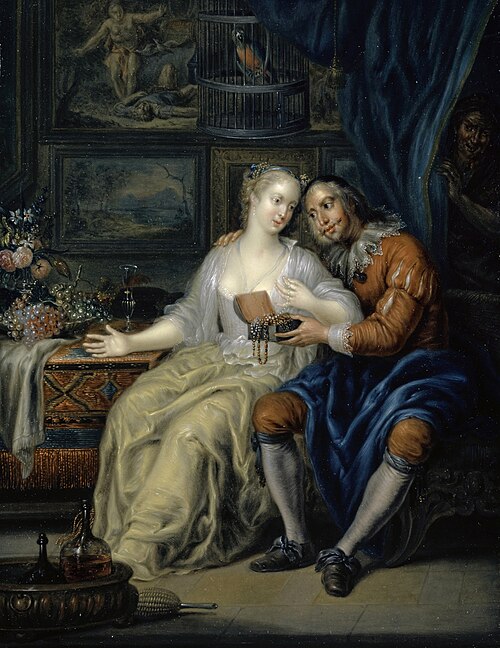 Couple avec entremetteuse, 1800, Johann Georg Platzer