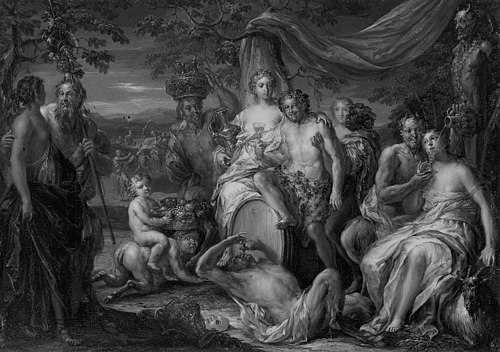 Nymphs and Satyrs Drinking, 1740, Johann Georg Platzer