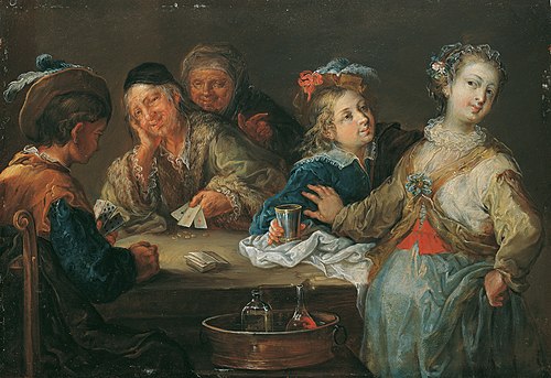 Card Player (Ace is Trump), 1730, Johann Georg Platzer
