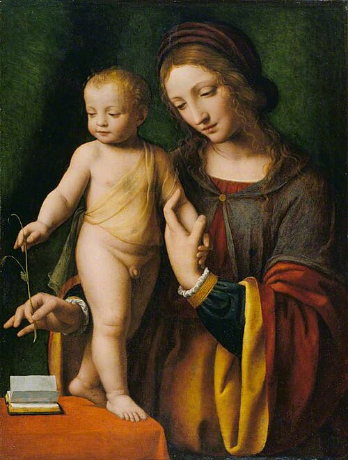 The Virgin and Child with a Columbine, 1525, Bernardino Luini