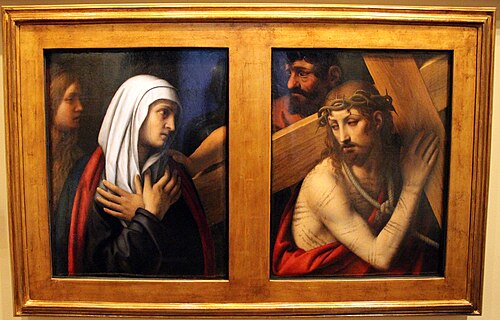 dittico con mater dolorosa e andata al calvario, 1525, Bernardino Luini