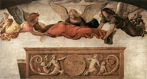 St Catherine Carried to her Tomb by Angels, 1520, Bernardino Luini