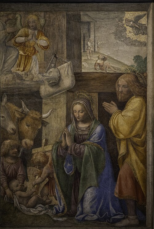La Nativité et l'Annonce aux bergers, 1520, Bernardino Luini