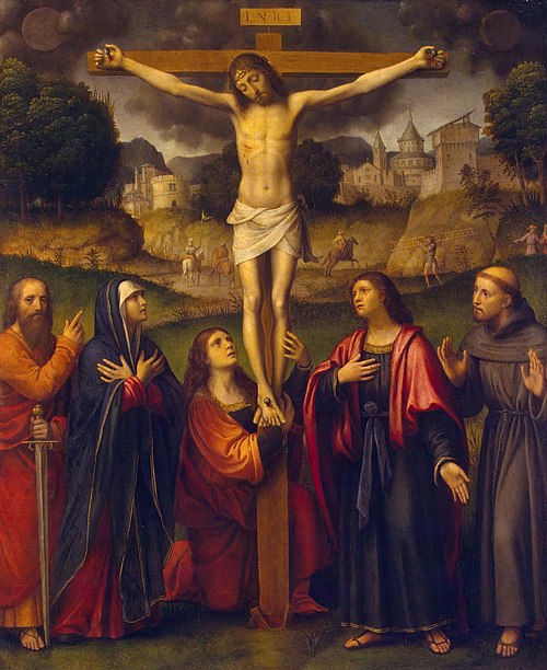 Crucifixion with Madonna and Sts Paul, Mary Magdalene, John and Francis, 1530, Bernardino Luini