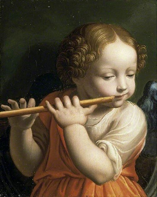 Child Angel playing a flute, , Bernardino Luini