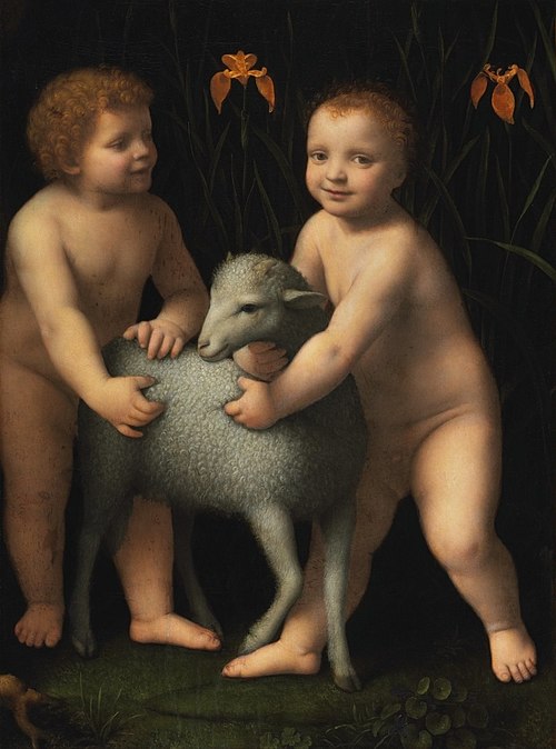 The Christ Child and the Infant John the Baptist with a Lamb, 1519, Bernardino Luini