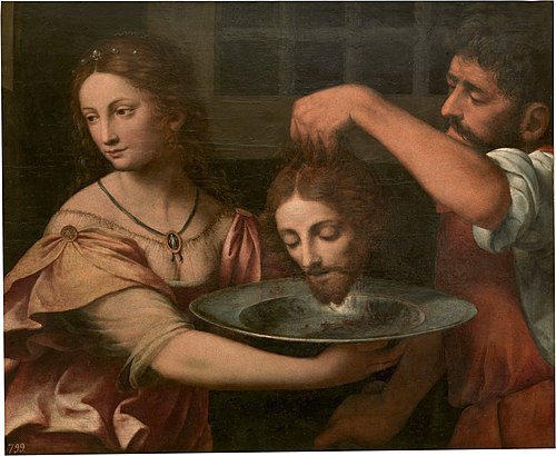 Salomé recibiendo la cabeza del Bautista, 1501, Bernardino Luini