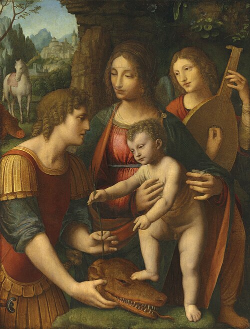 The Madonna and Child with Saint George and an angel, 1530, Bernardino Luini