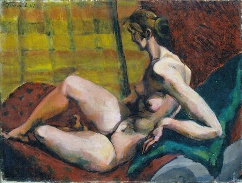 Reclining Female Nude, 1917, Lajos Tihanyi