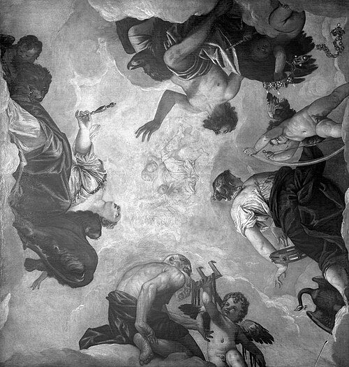Jupiter, Juno, Cybele and Neptune, 1565, Paolino Caliari