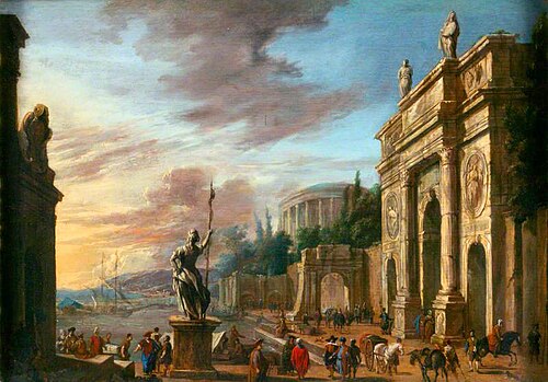 Seaport and Triumphal Arch, , Jacob van der Ulft