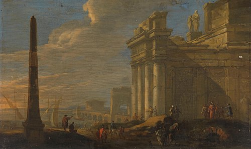 Italian harbor view, 1650, Jacob van der Ulft