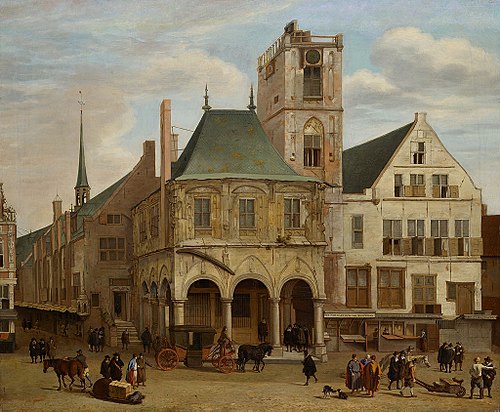Historical Impression of Former City Hall, 1660, Jacob van der Ulft