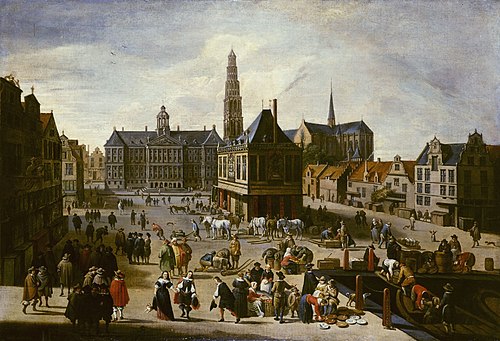 Dam square, Amsterdam, 1653, Jacob van der Ulft
