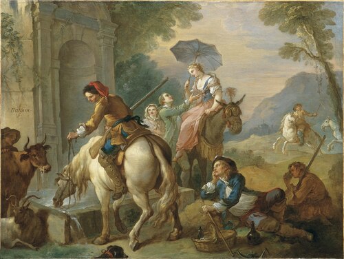 The Rest by a Fountain, 1737, Charles-Joseph Natoire