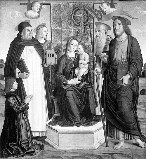 The Virgin and Child Enthroned with Saints, 1480, Giovanni Santi