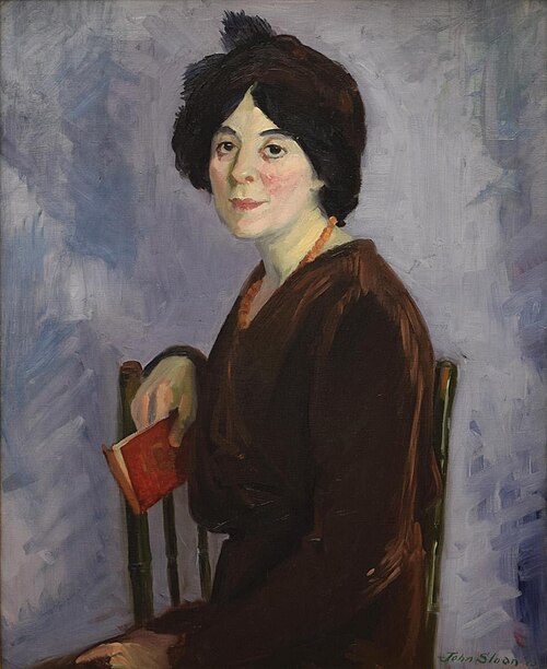 Henrietta with Red Book, 1913, John Sloan