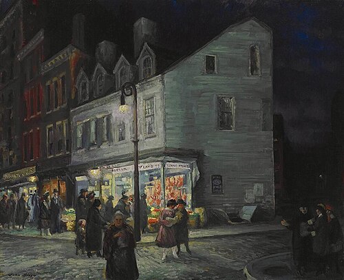 Bleecker Street, Saturday Night, 1918, John French Sloan