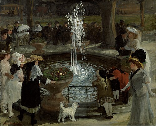 Throbbing Fountain, Madison Square, 1907, John Sloan