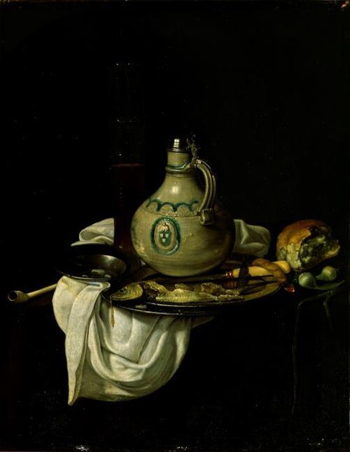 Still life with jug and herring, 1657, Jan Jansz. den, the elder Uyl