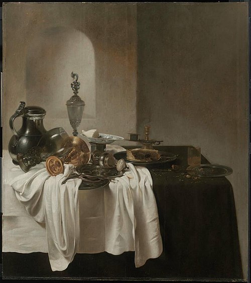 Breakfast Still Life with Glass and Metalwork, 1638, Jan Jansz. den, the elder Uyl