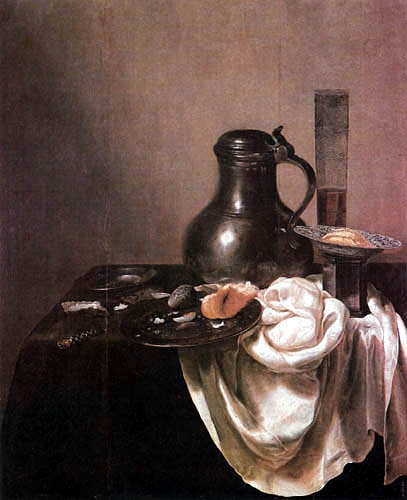 Laid Table with Cheese, Fruit and a Passglass, 1632, Jan Jansz. den, the elder Uyl