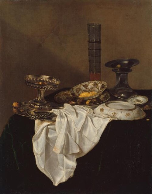 Still life with plates and a beaker, 1649, 1649, Jan Treck