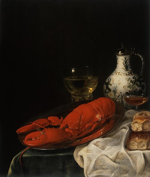 Still-ife with lobster, 1655, Simon Luttichuys