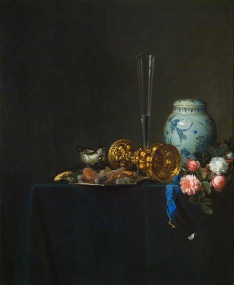 Still Life with a Golden Goblet and Roses, 1649, Simon Luttichuys