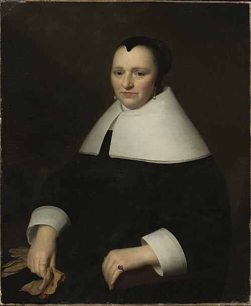 Portrait d'une femme aux gants., 1655, Isaac Luttichuys