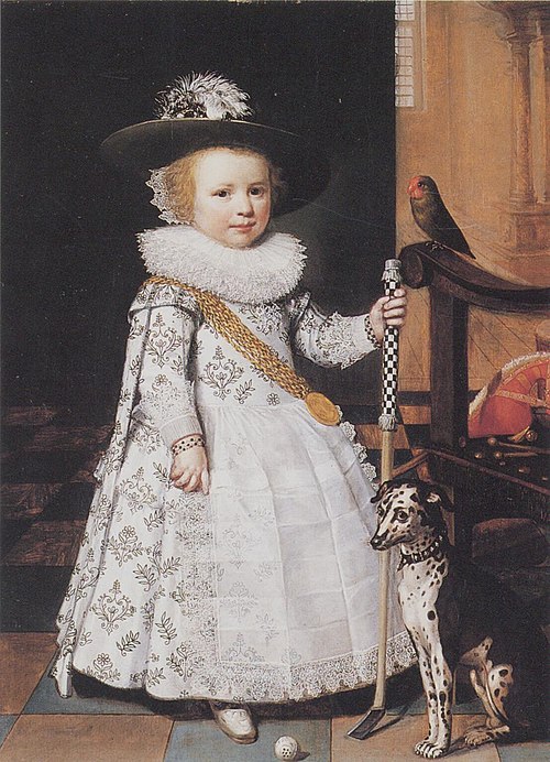 Portrait of a Boy with a Golf Club and a Dog, 1626, Jan van Ravesteyn