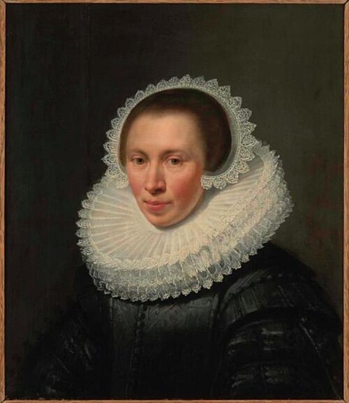 Portrait of Anna van Brouchoven, wife of Willem van Baersdorp, 1626, Jan van Ravesteyn