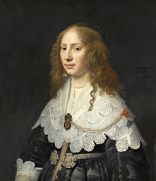 Portrait of Aegje Hasselaer, Wife of Henrick Hooft, 1640, Michiel van Mierevelt