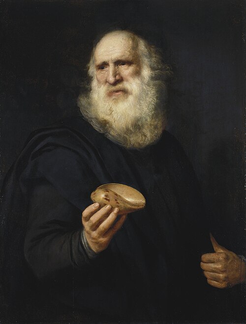 Old Man with a Shell, 1606, Michiel van Mierevelt
