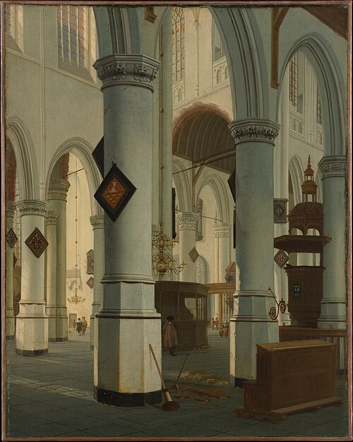 Interior of the Oude Kerk, Delft, 1660, Hendrick Cornelisz. van Vliet