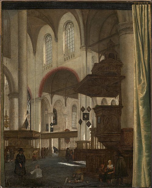 Interior of the Oude Kerk, Delft, , Hendrick Cornelisz. van Vliet