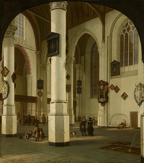 Interior of the Oude Kerk in Delft, 1670, Hendrick Cornelisz. van Vliet