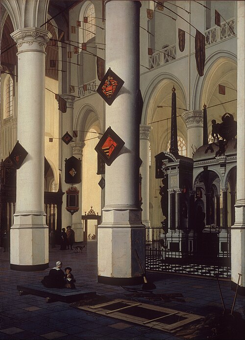 Interior of the New Church at Delft, with the tomb of William the Silent, 1667, Hendrick Cornelisz. van Vliet