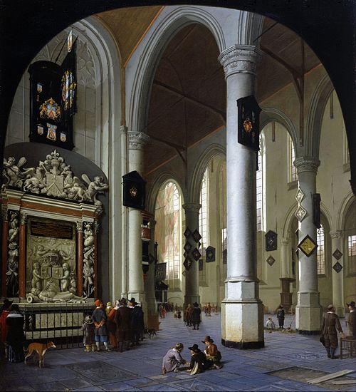 Old Church in Delft with the Tomb of Admiral Tromp, 1658, Hendrick Cornelisz. van Vliet