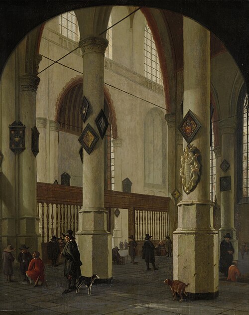 Gezicht in de Oude kerk in Delft, 1654, Hendrick Cornelisz. van Vliet