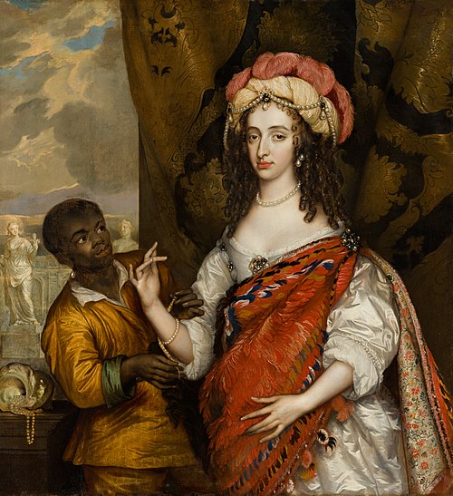 Portrait posthume de Mary I Stuart avec une servante, 1664, Adriaen Hanneman