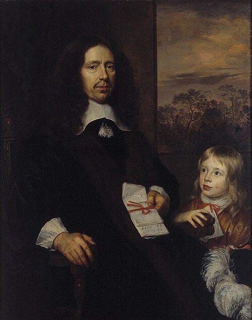 Double portrait of Albert van Nierop (1600-1676) and his grandson Albert Schas (1656-1719), 1663, Jan Mytens