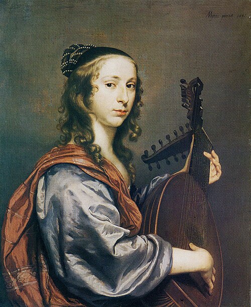Portrait of a Lady Playing a Lute, 1648, Jan Mytens