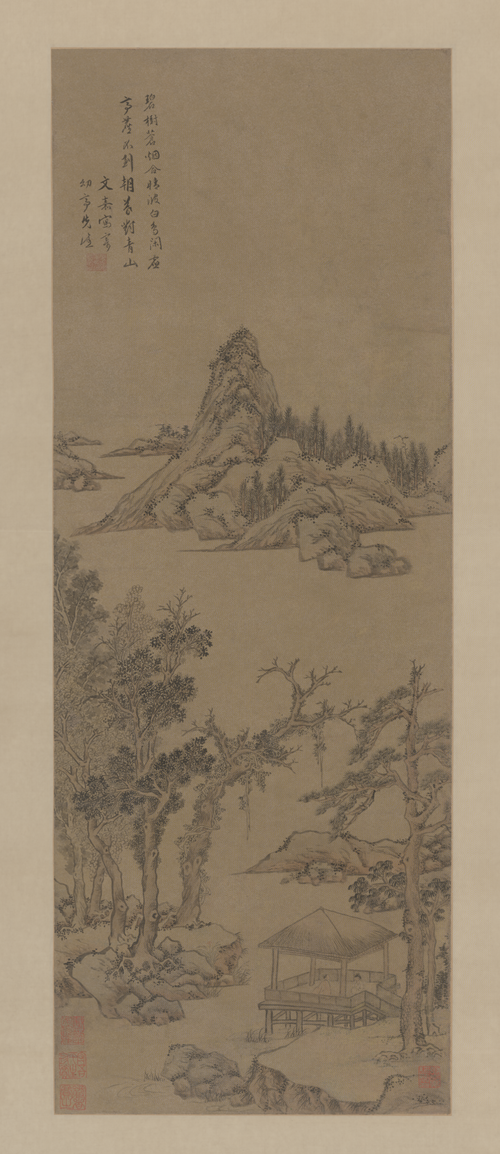 文嘉碧树晴波轴, , Wen Jia