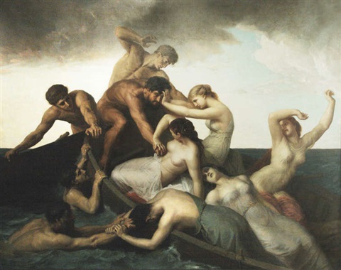 Athéniennes surprises par des Pélages de Lemnos, 1876, Jean Benner