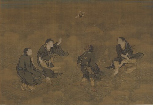 Four Immortals Paying Homage to Longevity, , Shang Xi